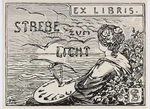 Ex Libris for Emmy E. Seelig by Piet Mondrian